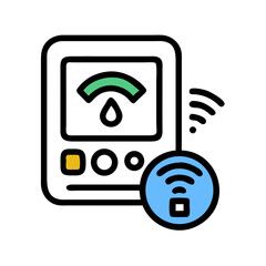 Poster - Internet of Things Connected Devices and Status Icons on Black Background