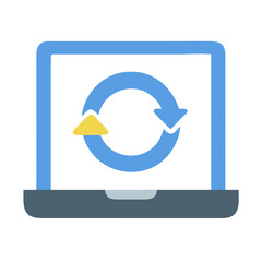 Fototapete - Laptop with Refresh Icon: Software Update, Sync, and Data Management