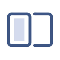 Fototapete - Split Screen Icon: Blue Outline and Light Fill for Web Design