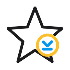 Poster - Download Star Icon: Graphic Element for Website, App, UI Design