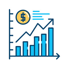 Poster - Financial Growth Chart with Dollar Sign: Business, Investment, and Success