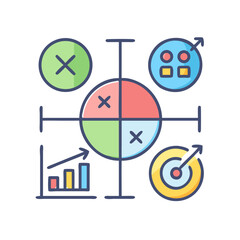 Poster - Decision Matrix with Chart, Target, Growth, and Elimination: Planning and Strategy