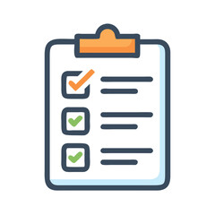 Poster - Checklist clipboard with check marks, task management and completion of tasks