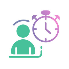 Poster - Time Management and Productivity: Person with Clock Icon on Black