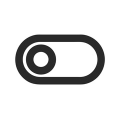 Poster - On/Off Toggle Switch: Gray Icon on Black Background, Technology Interface