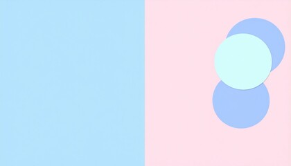 Poster - Dynamic blue and pink abstract circles in motion digital art creative design vibrant color palette minimalist viewpoint