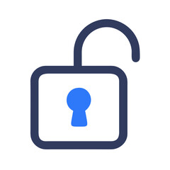 Poster - Unlocked Security: Open Padlock Icon for Digital Access and Safety