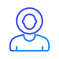 Poster - Gradient Blue User Icon on Black Background: Simple Profile Image