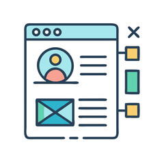Poster - Website profile with user avatar, content, interface, settings and navigation bars.