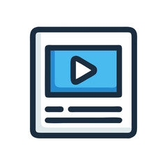 Poster - Video Content Icon: Digital Media, Online Streaming, and Website Element