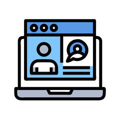 Fototapete - Online Profile on Laptop: Social Media, Networking, and Communication Concept