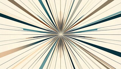 Poster - Dynamic burst of abstract lines digital space visual animation modern design central perspective creative concept