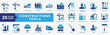 © RiskiAyu - Construction Tools icon collection set. Containing building, construction, crane, architecture, engineering, hand tools, construction site and civil engineering. Simple flat vector illustration.