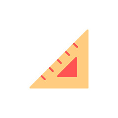 Poster - Colorful Geometric Ruler Icon for Stationery, Design, and Educational Purposes in Vivid Yellow and Red Theme