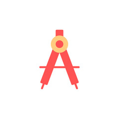 Poster - Minimalist Icon of a Drawing Compass in Vibrant Colors Representing Geometry and Design Tools for Creative Projects in a Modern Workspace