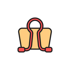 Poster - Minimalist Icon of a Binder Clip Representing Stationery Office Supplies in a Creative Workspace Environment