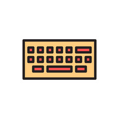 Poster - Colorful Icon of a Modern Keyboard in a Minimalist Design with Flat Illustrative Style Suitable for Stationery and Digital Workspace Themes