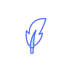 Poster - Feather Icon Symbolizing Creativity and Artistic Expression in Stationery Design on a Clean Blue Background for Modern Office and Educational Context