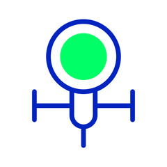 Poster - Stylized representation of a target symbol with a green center and blue frame