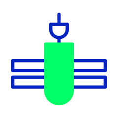 Poster - Simplified Electric Device Icon with Geometric Shapes and Vibrant Colors