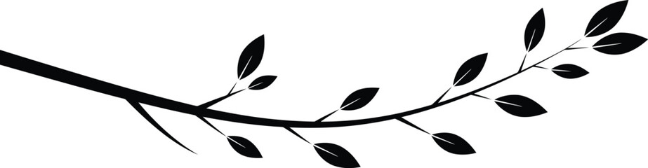 Minimalist Black and White Tree Branch Vector