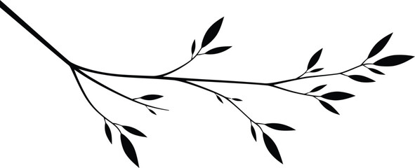 Minimalist Black and White Tree Branch Vector