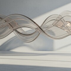 Poster - Abstract Glass Wave Forms in a Minimalist Setting:  A Study in Light and Transparency