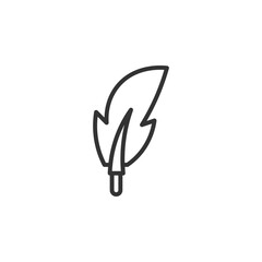 Poster - Elegant Minimalist Feather Icon Representing Artistic Stationery Tools and Creative Writing Essentials for Modern Office and Educational Environments
