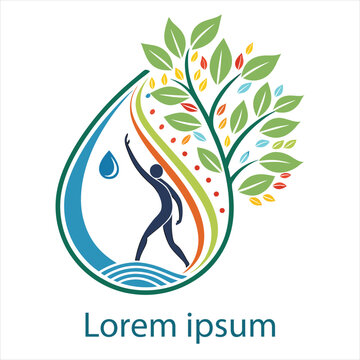 Wellness logo modern vibrant nature