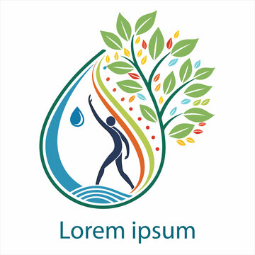 Wellness logo modern vibrant nature
