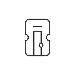 Poster - Minimalistic Icon of a Pencil Sharpener in Black and White Design for Stationery Themed Graphics and Educational Materials