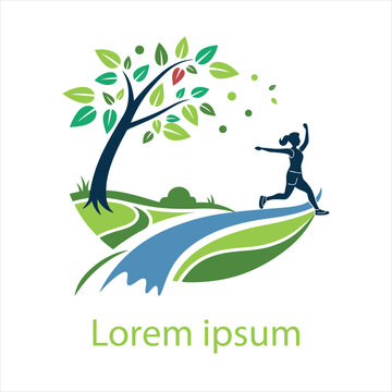Wellness logo modern vibrant nature