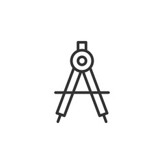 Poster - Minimalist Compass Icon Representing Precision and Creativity in Artistic Drafting and Geometric Design Tools for Stationery Applications