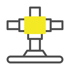 Poster - Abstract schematic diagram of a simplified machine with yellow element
