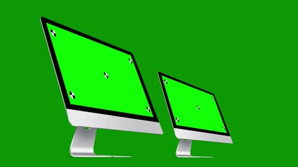 Wall Mural - animated screen mockup on green screen background – showcase your website, photography, or video con