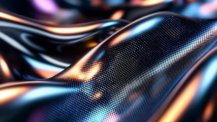 Poster - Iridescent Abstract Texture with Colorful Reflections and Smooth Flow