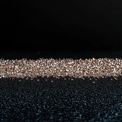 Poster - Stunning black background adorned with sparkling silver and gold glitter creating a glamorous effect