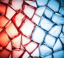 Poster - Glass block wall creating a unique visual effect with light and texture in a contemporary interior
