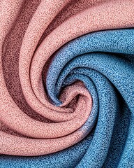 Poster - A beautiful piece of fabric featuring a striking pink and blue pattern that evokes creativity