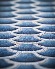 Poster - Stunning blue tiled floor creating a clean and modern aesthetic for indoor or outdoor spaces