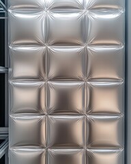 Poster - Industrial metal wall featuring numerous squares creating a unique textured surface and design