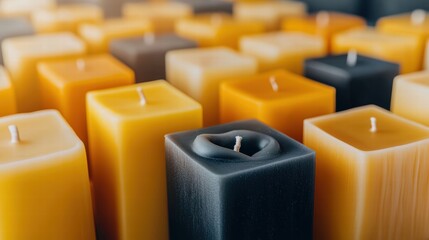 Poster - A beautiful candle surrounded by an array of colorful candles creating a warm and inviting atmosphere
