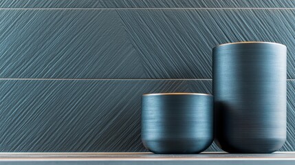 Poster - Two beautifully designed vases tastefully arranged on a shelf contributing to a stylish interior decor