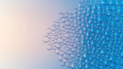 Poster - Close-up view of water bubbles rising and creating beautiful patterns against a light background