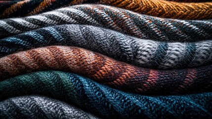 Poster - Vibrant pile of colorful wool in various bright shades perfect for crafting and textile projects