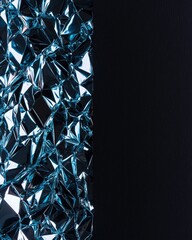 Poster - Radiant blue diamond with intricate facets sparkling under bright light creating stunning reflections