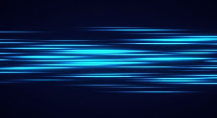 Poster - Abstract Blue Light Streaks Background Digital Art Graphic Design