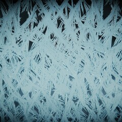 Poster - Close-up of frosted snow crystals forming a beautiful winter scene with intricate patterns and shapes