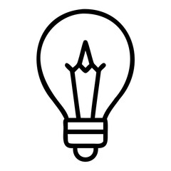Poster - Creative Lightbulb Outline Icon in Black Vector design on transparent background