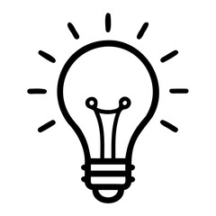 Poster - Creative Lightbulb Outline Icon in Black Vector design on transparent background